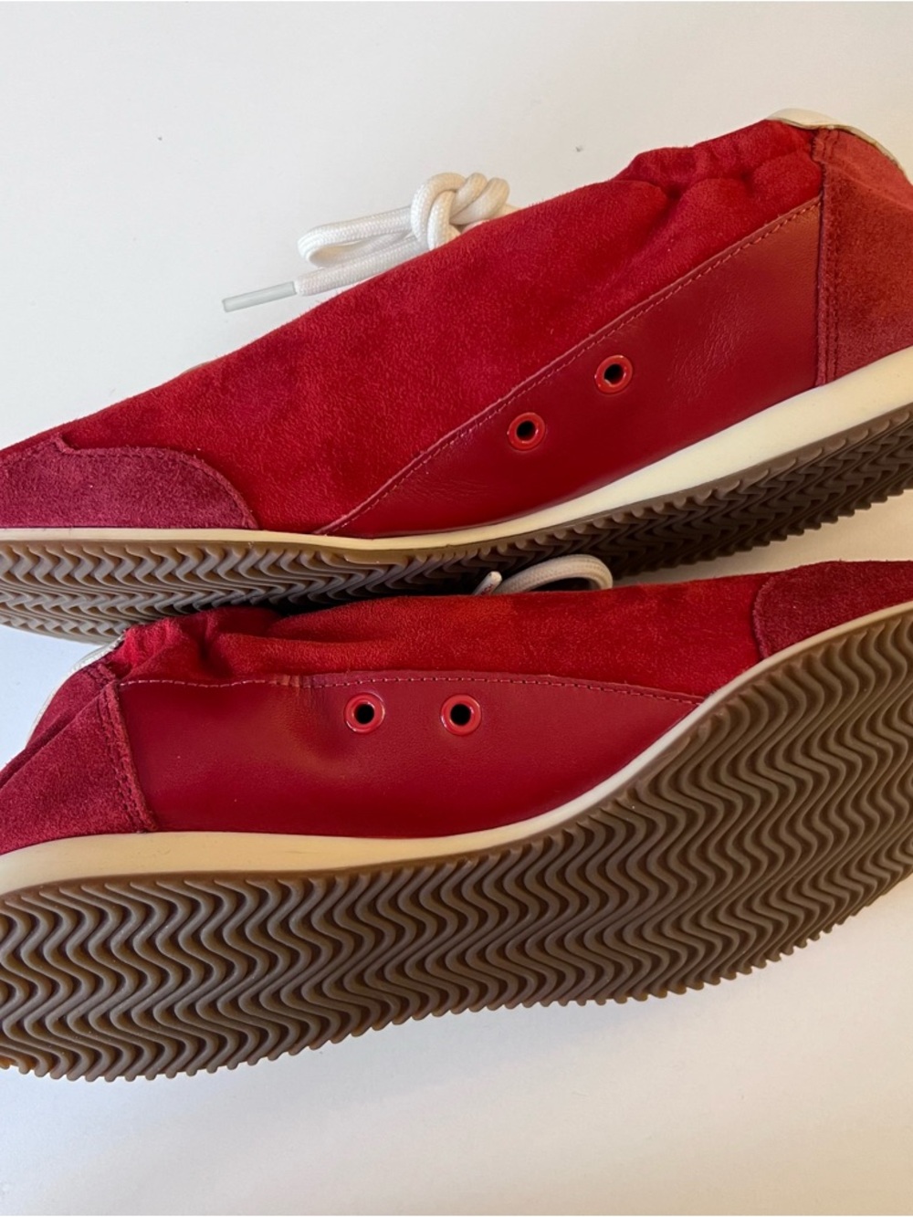New Tory Burch Suede Lace-Up Sneakers - Picture 9 of 13